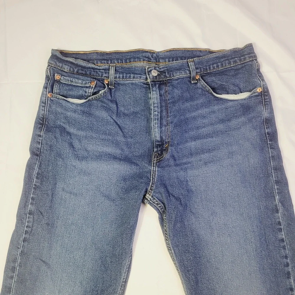 Levi's Men's 505 Regular Fit Jeans 40x32 Blue Straight Leg Denim D72